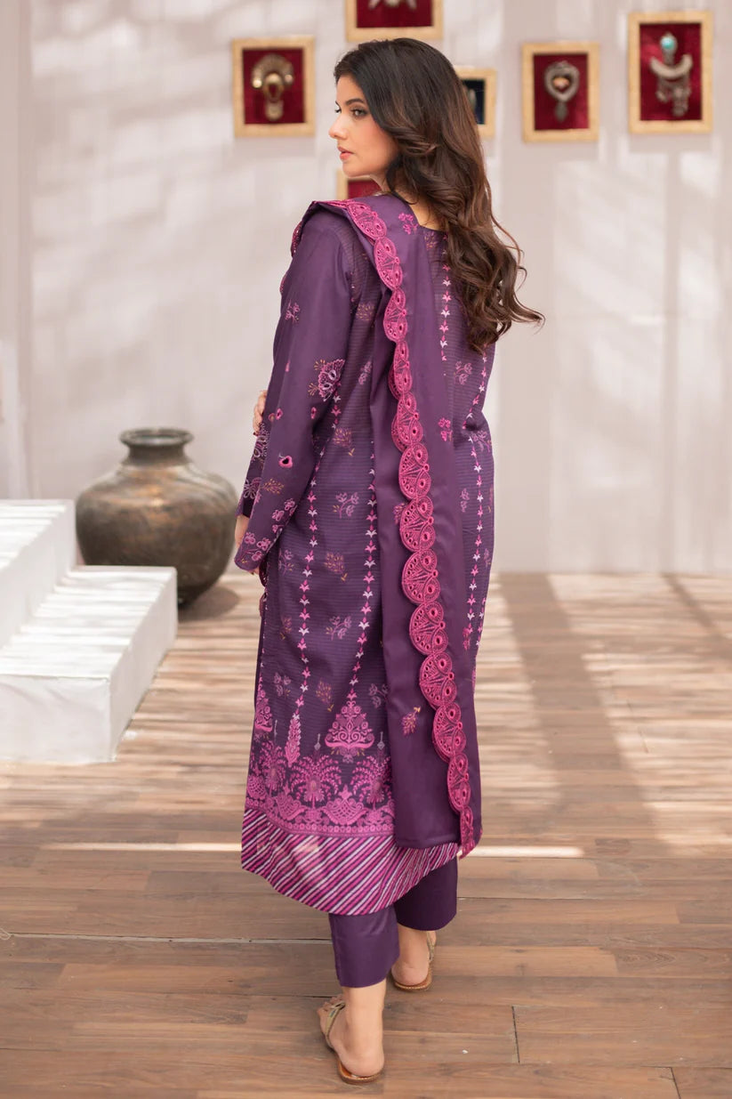 Uznau Premium Embroided Lawn Three Piece Suit UZ-LWN-PRP03