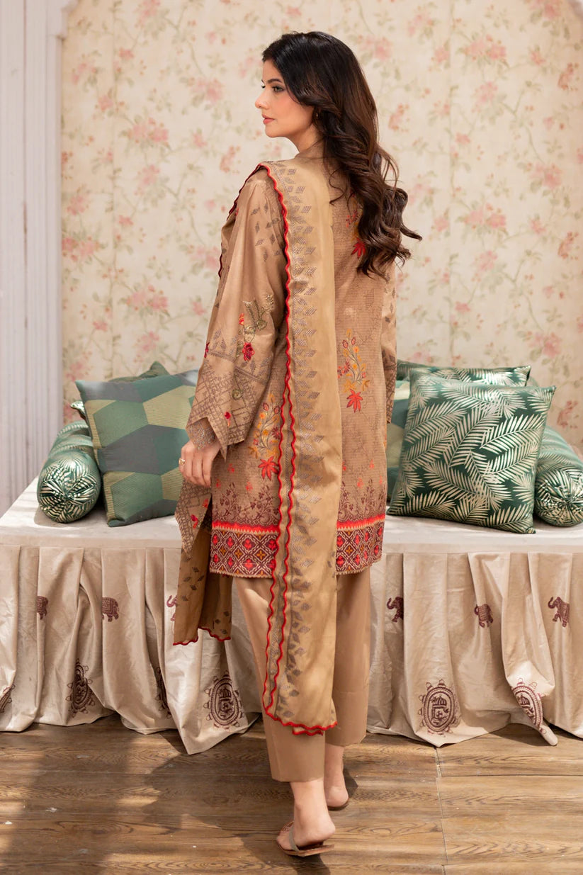 Uznau Premium Embroided Lawn Three Piece Suit UZ-LWN-BR03