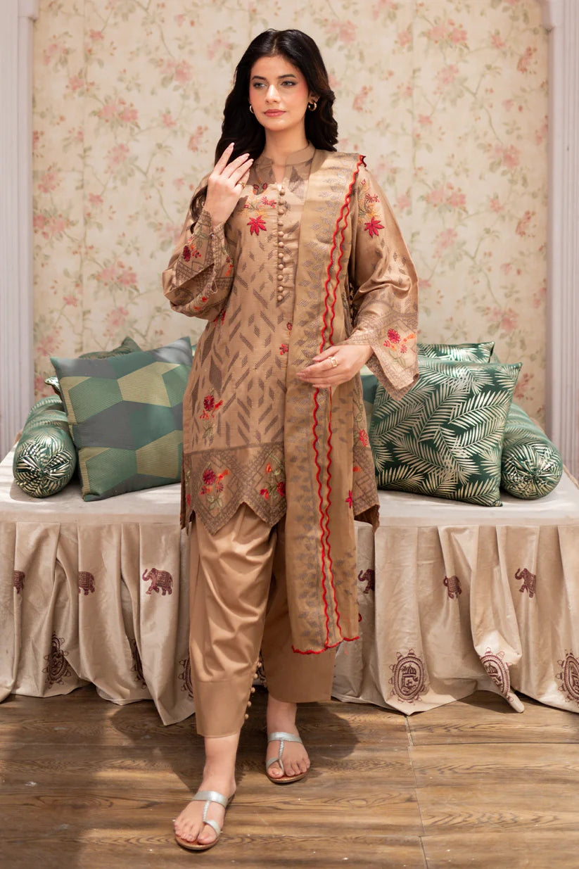 Uznau Premium Embroided Lawn Three Piece Suit UZ-LWN-BR03
