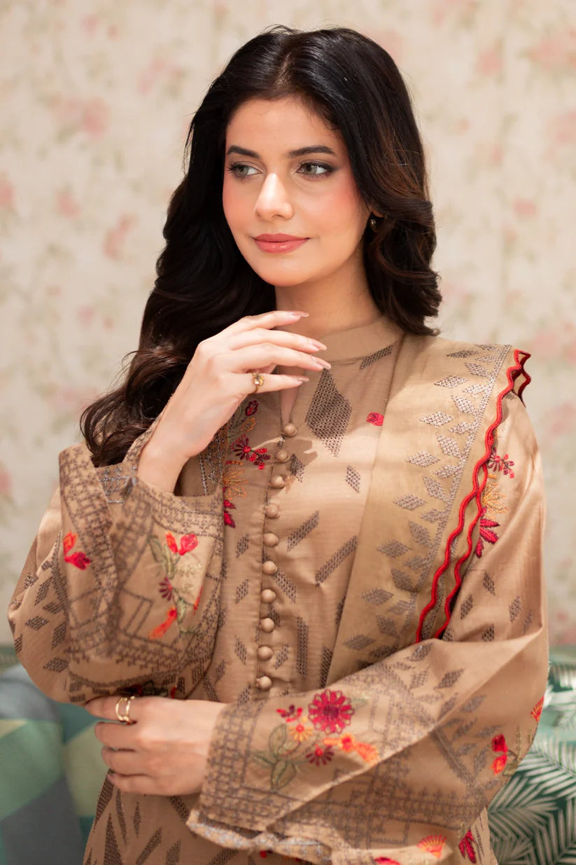 Uznau Premium Embroided Lawn Three Piece Suit UZ-LWN-BR03