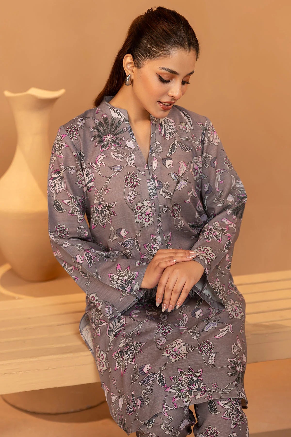 Motifz Khaddar Three Piece Suit MT-KHD-GRY01