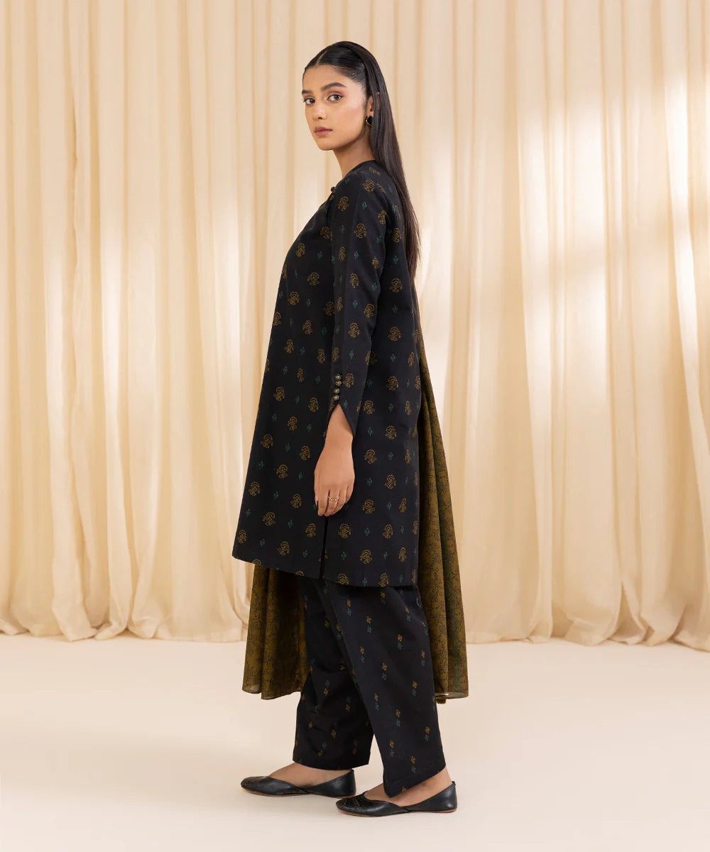 Sapphire Light Khaddar Three Piece Suit SP-KHD-BLK06