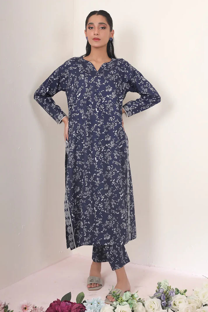Uznau Khaddar Three Piece Suit UZ-KHD-BLU03