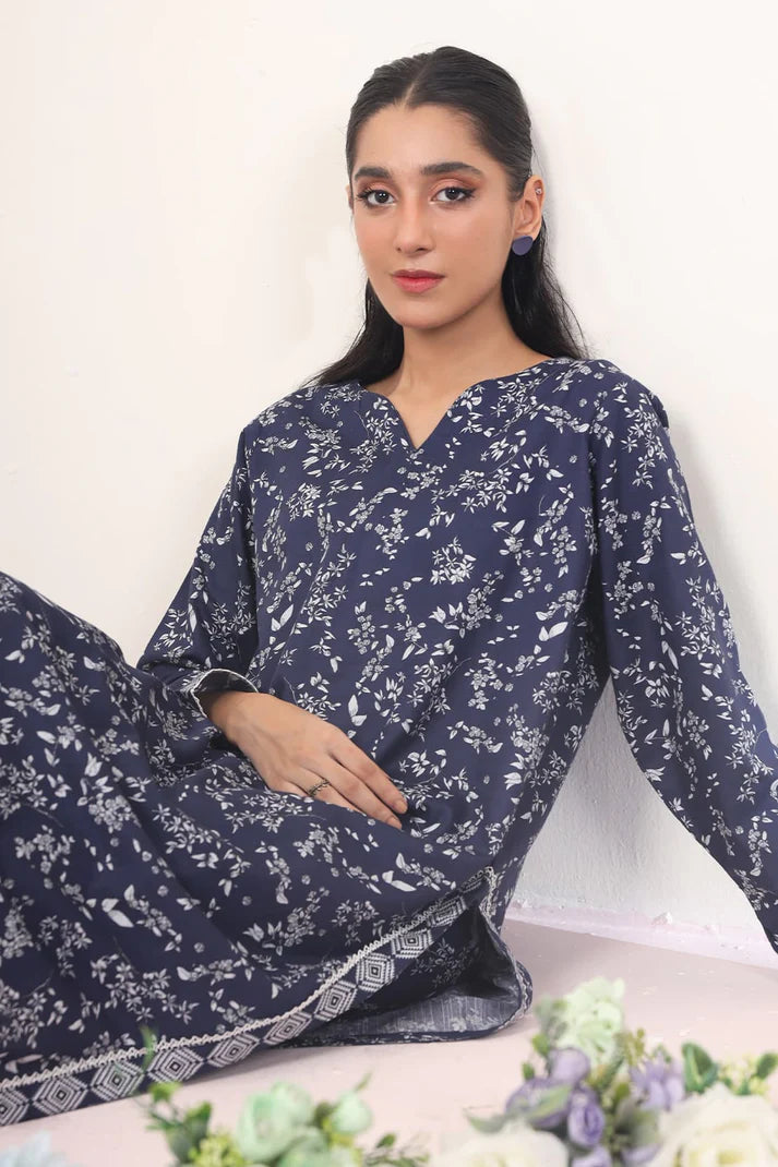 Uznau Khaddar Three Piece Suit UZ-KHD-BLU03
