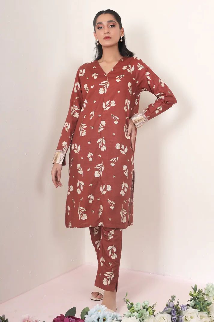 Uznau Khaddar Three Piece Suit UZ-KHD-RD01
