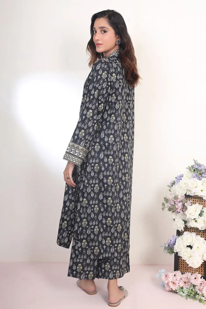 Uznau Khaddar Three Piece Suit UZ-KHD-BLK01