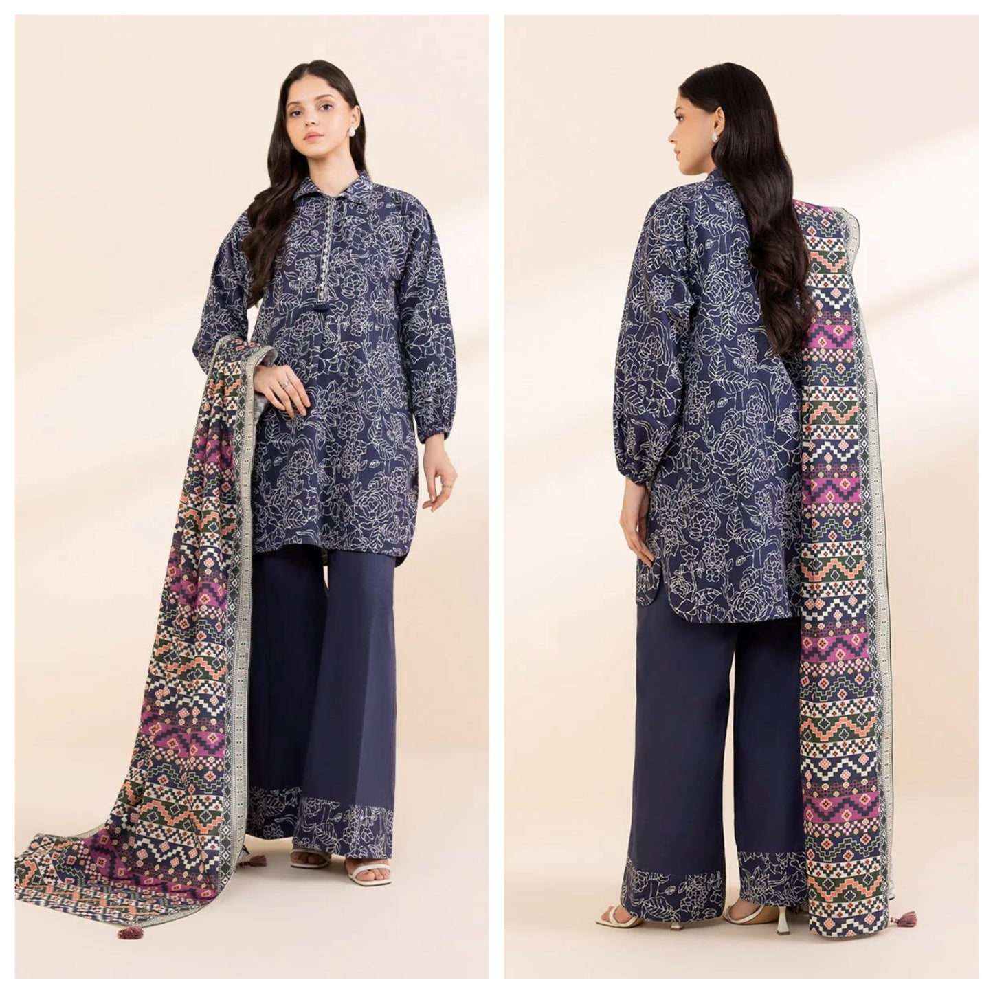 Sapphire Khaddar Three Piece Suit SP-KHD-BLU02