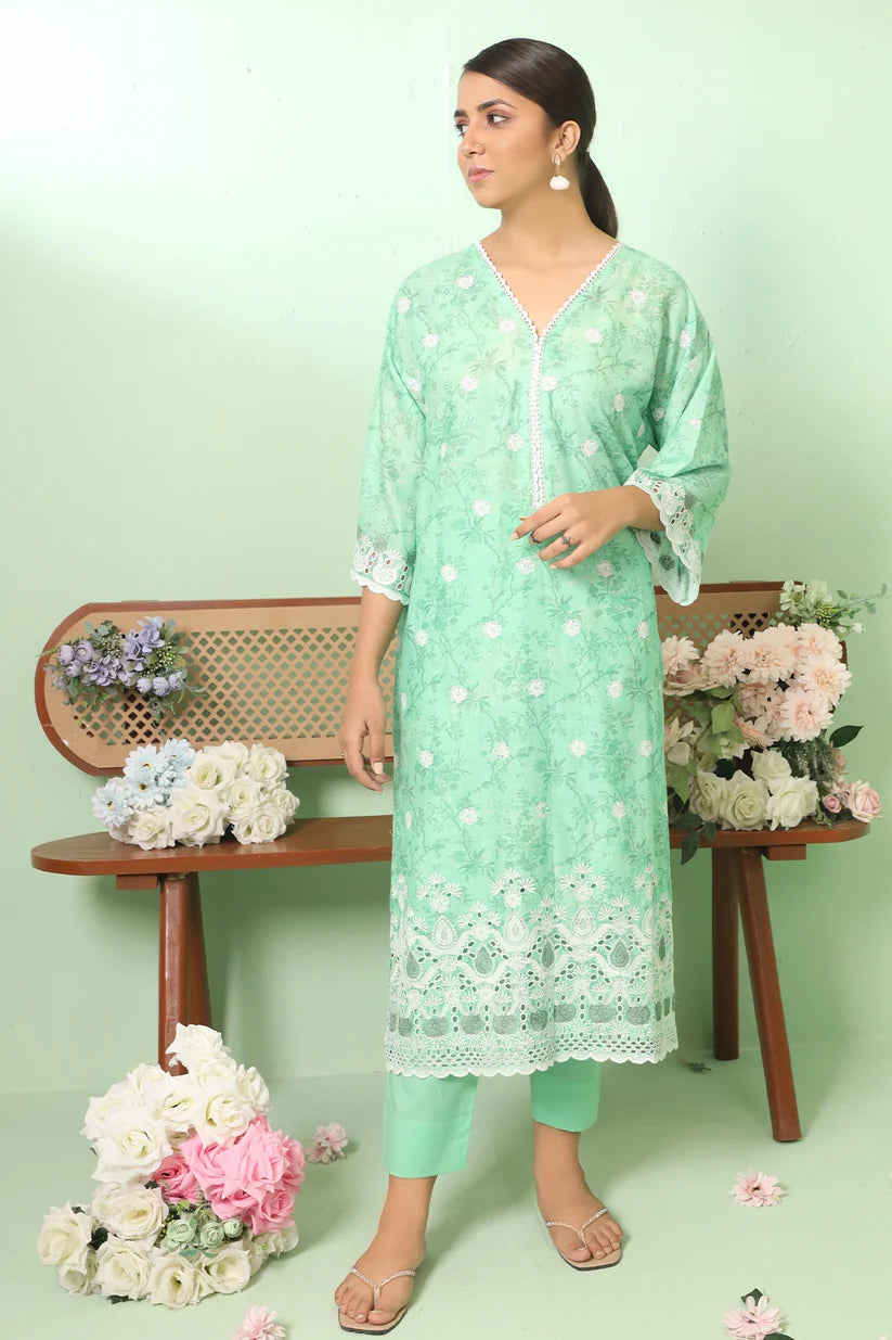 Uznau Embroided Lawn Three Piece Suit UZ-LWN-GR08