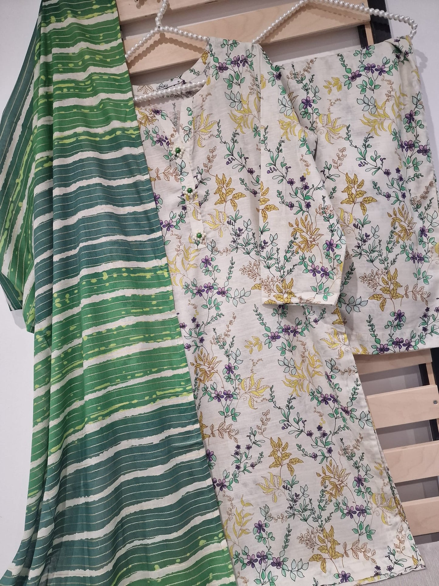 Uznau Lawn Summer Shirt Trouser Dupatta Traditional Wear