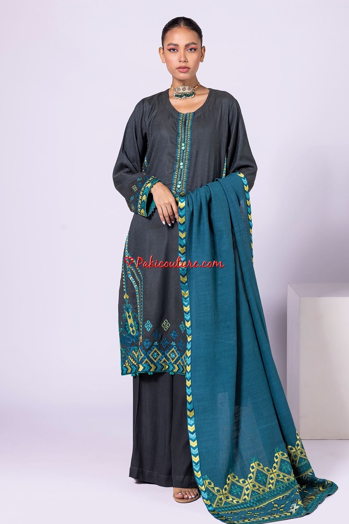Khaadi Marina Wool With Warm Shawl KH-MR-GR01