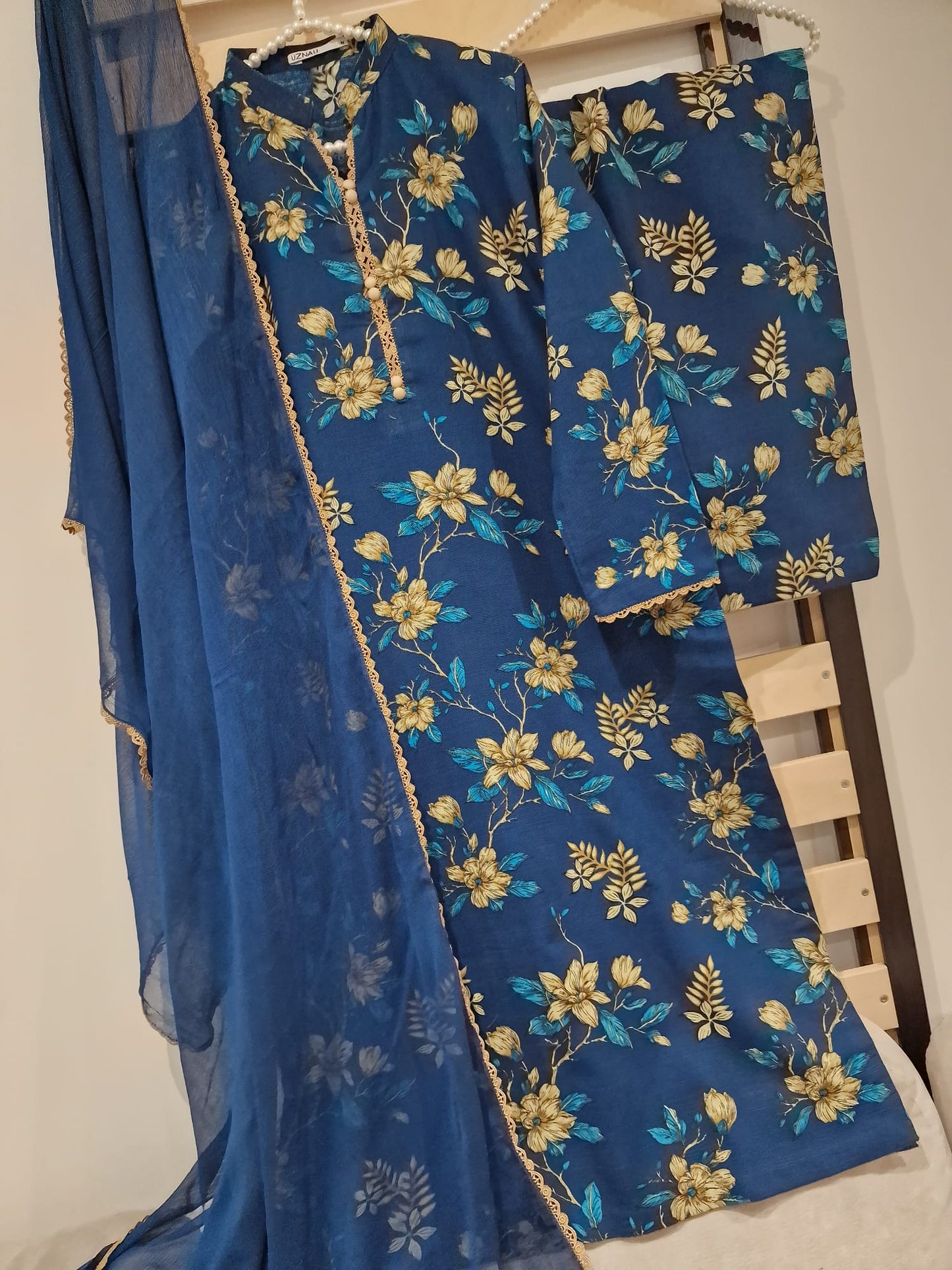 Uznau Khaddar Three Piece Suit UZ-KHD-BLU02