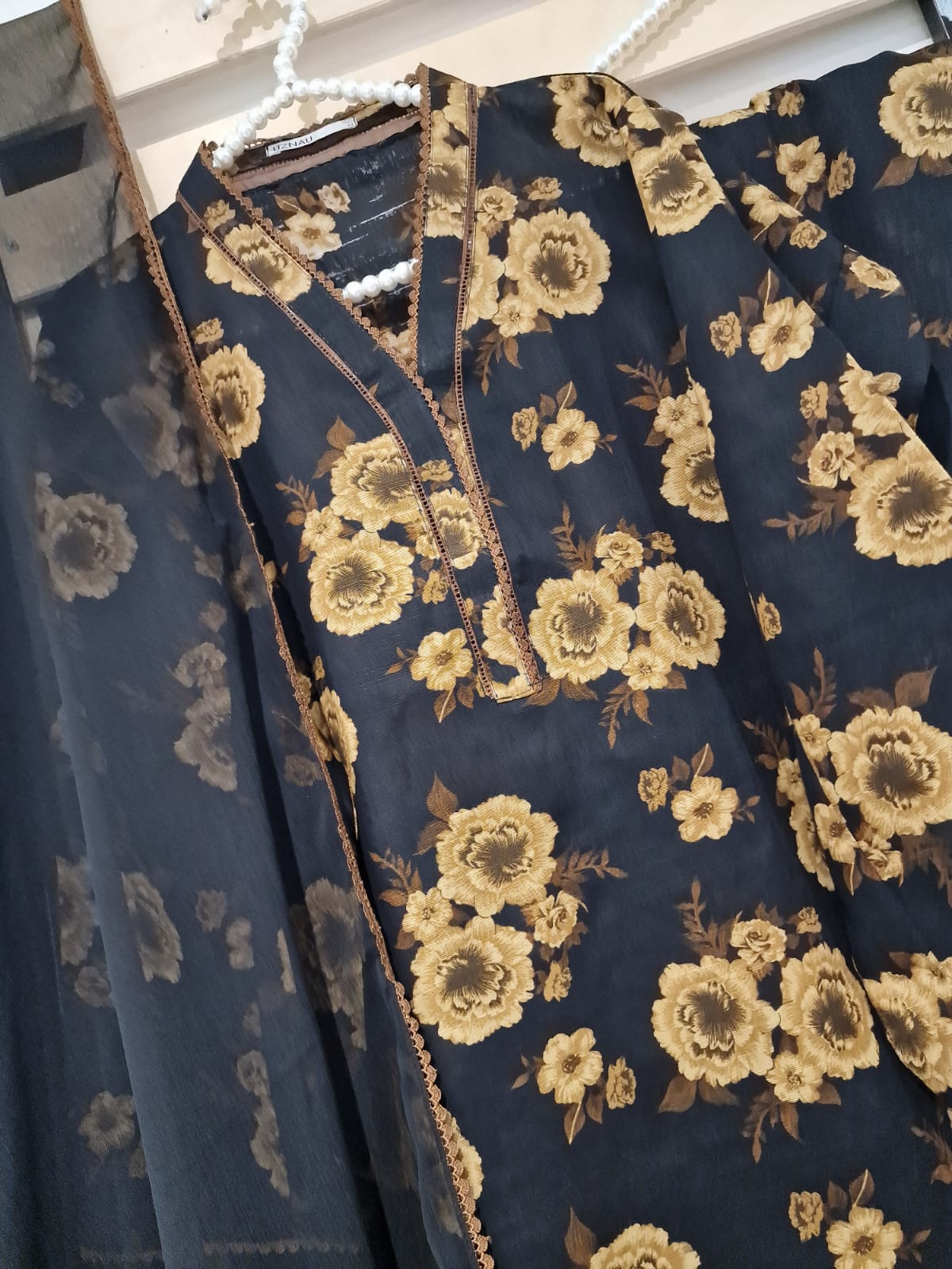 Uznau Khaddar Three Piece Suit UZ-KHD-BLK03