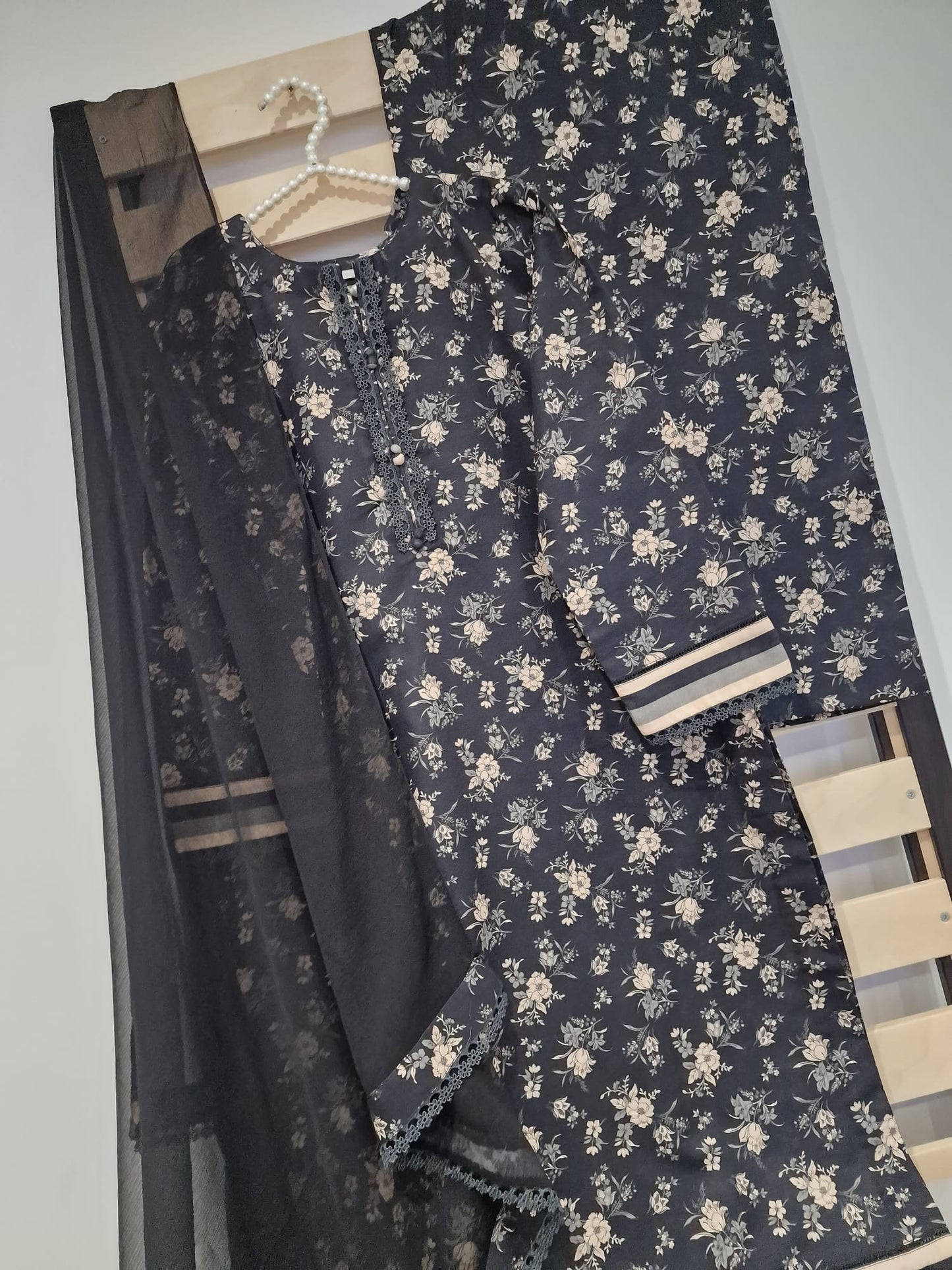 Uznau Khaddar Three Piece Suit UZ-KHD-BLK05