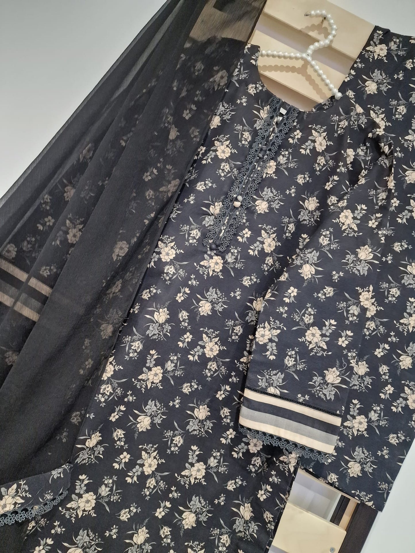 Uznau Khaddar Three Piece Suit UZ-KHD-BLK05