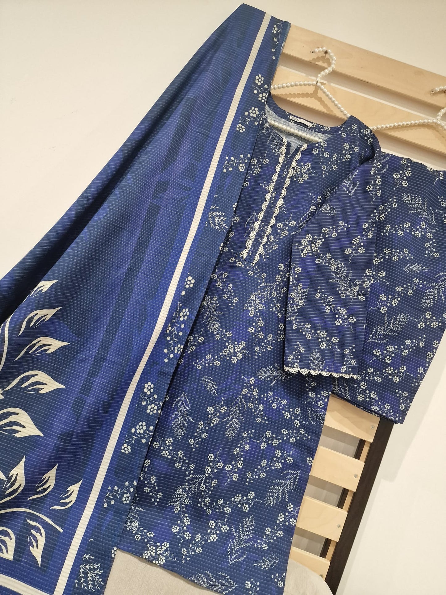 Uznau Khaddar Three Piece Suit UZ-KHD-BLU04