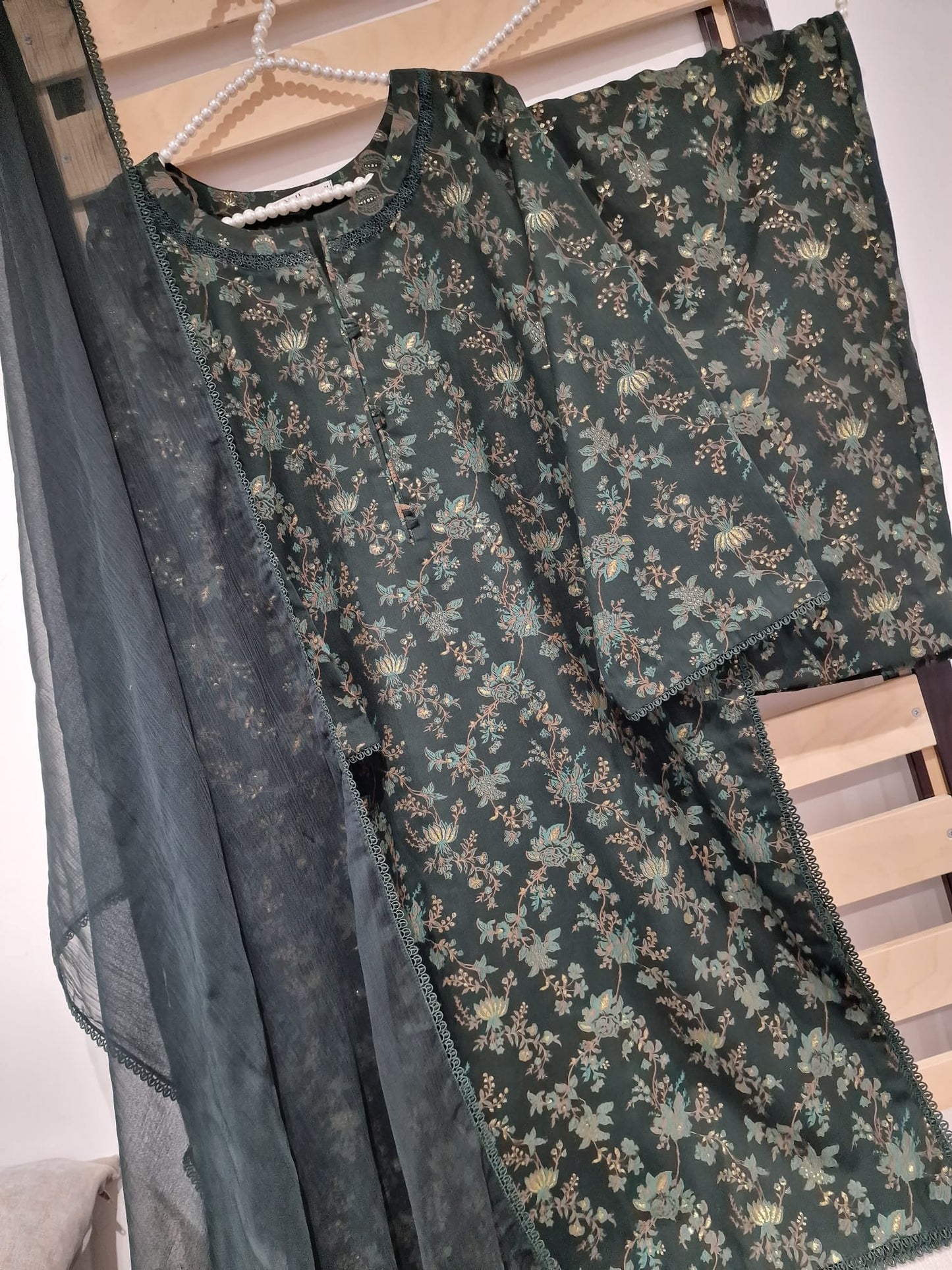 Uznau Pashmina Wool Three Piece Suit UZ-DH-GR01