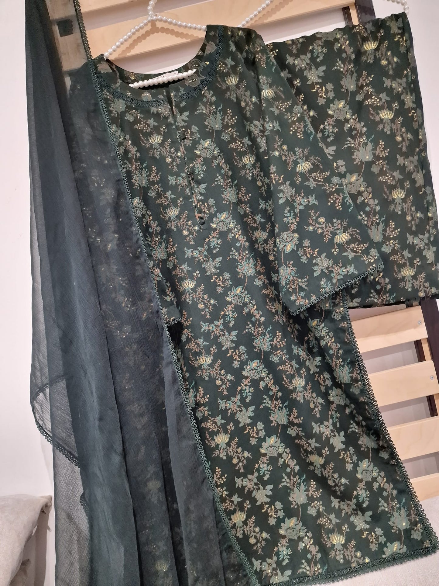 Uznau Pashmina Wool Three Piece Suit UZ-DH-GR01