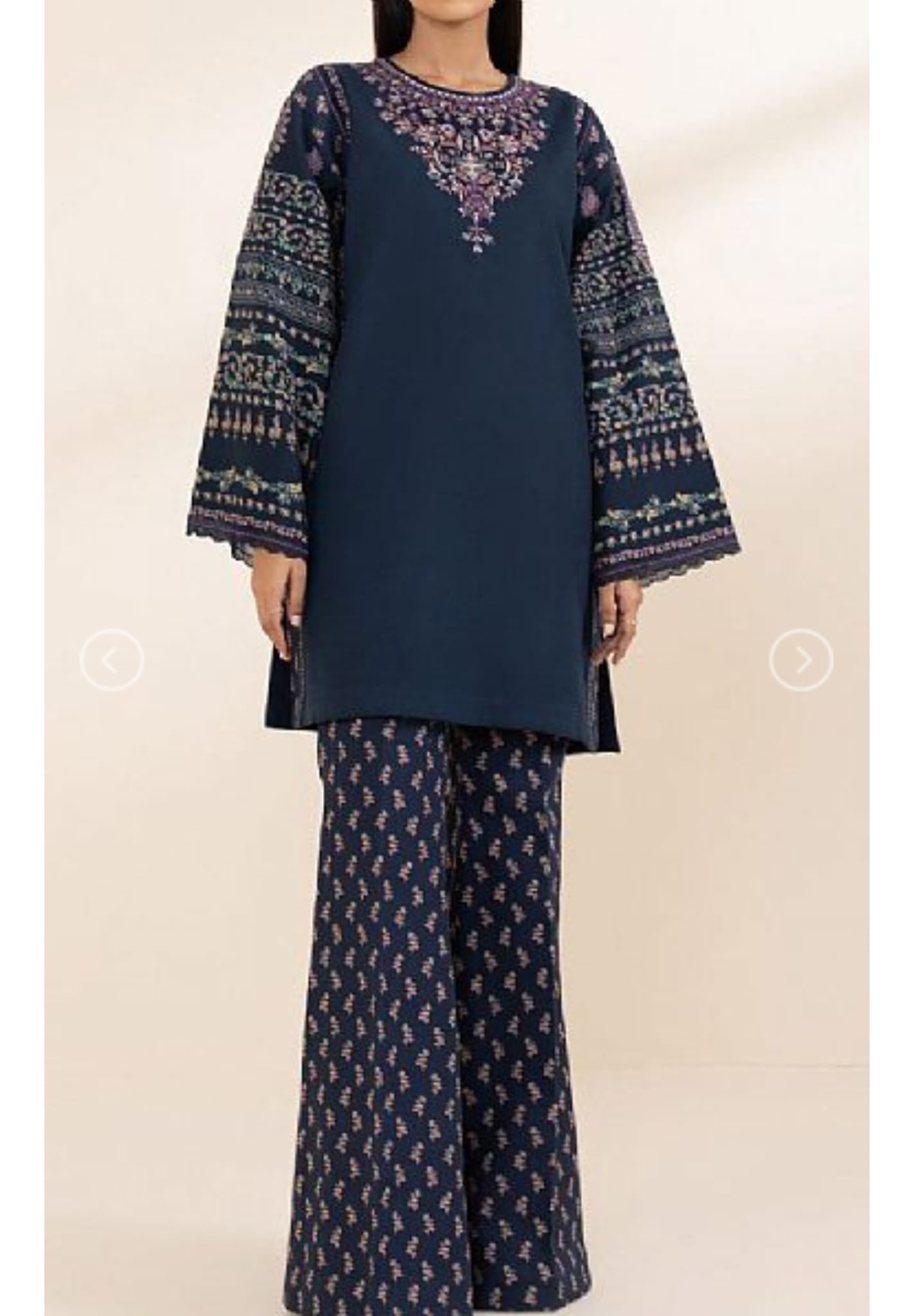 Sapphire Khaddar Three Piece Suit SP-KHD-BLU04