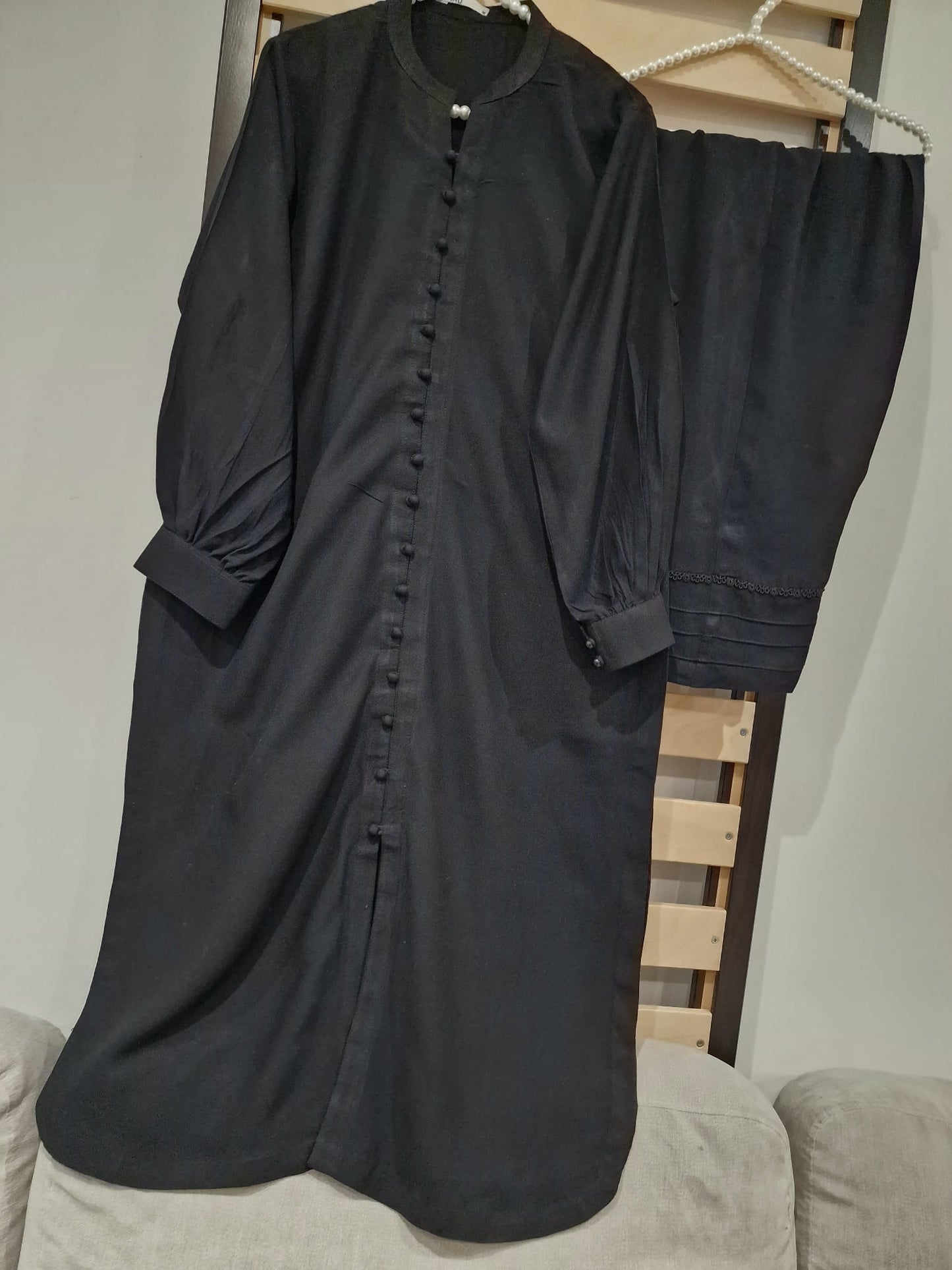Uznau Marina Linen Heavy Co ord UZ-LNN-BLK015