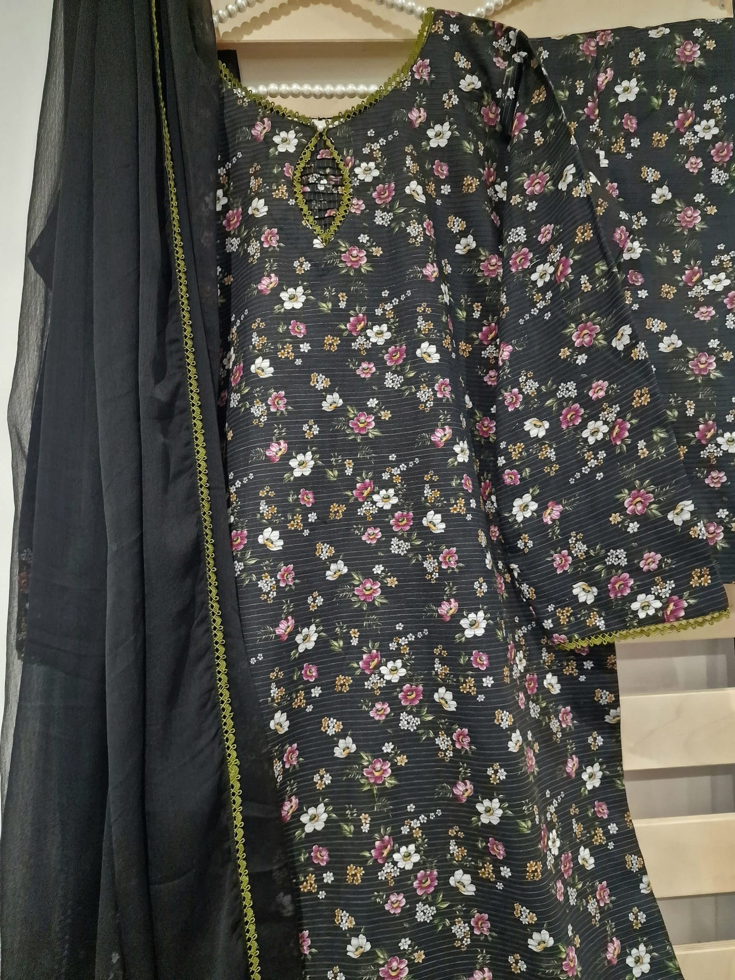 Uznau Khaddar Three Piece Suit UZ-KHD-BLK08