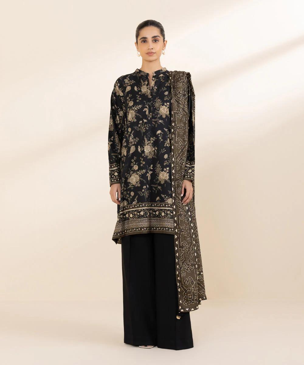 Sapphire Linen Three Piece Suit SP-LNN-BLK03