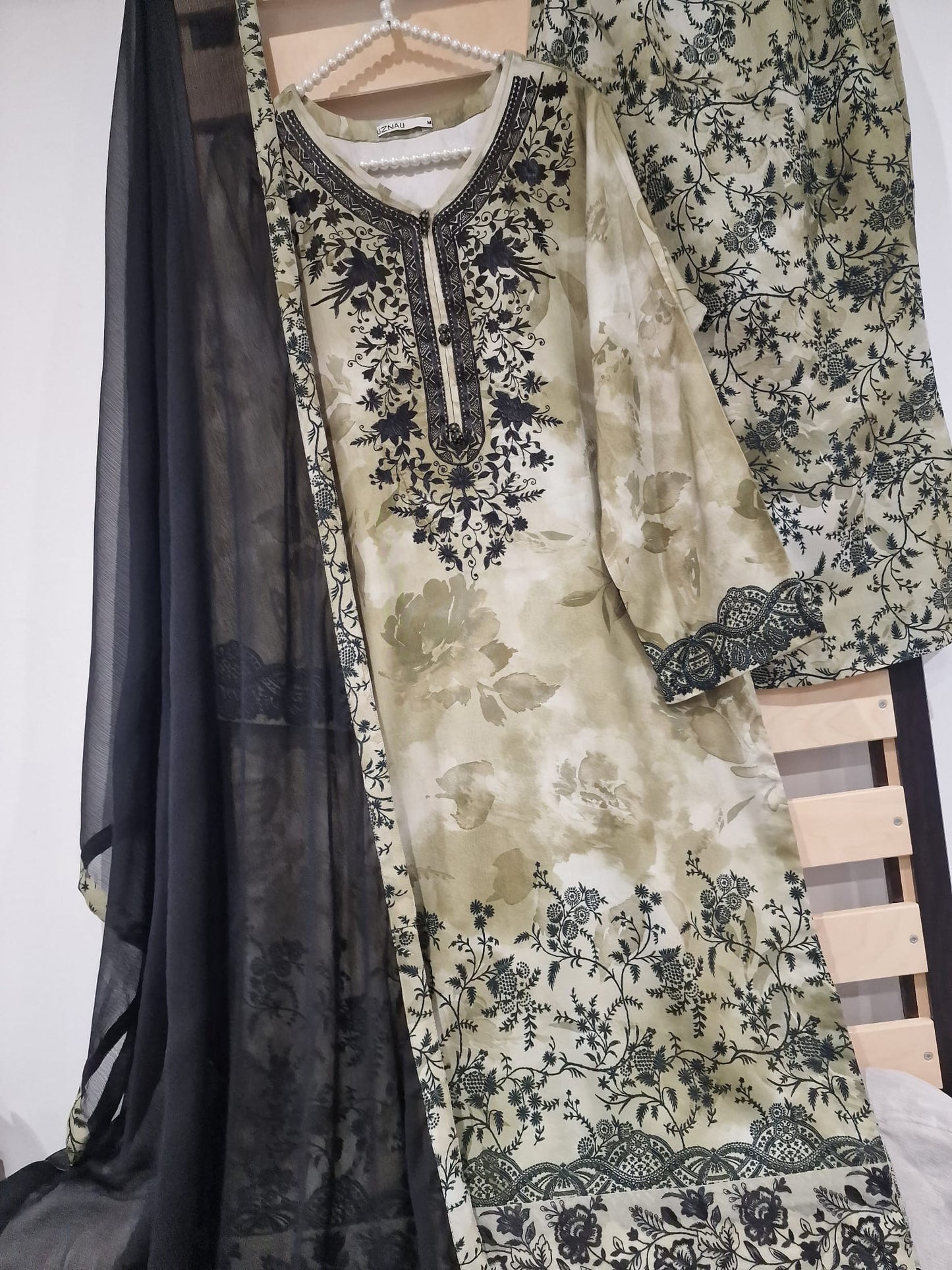 Sapphire Embroided Linen Three Piece Suit SP-LNN-GRY01