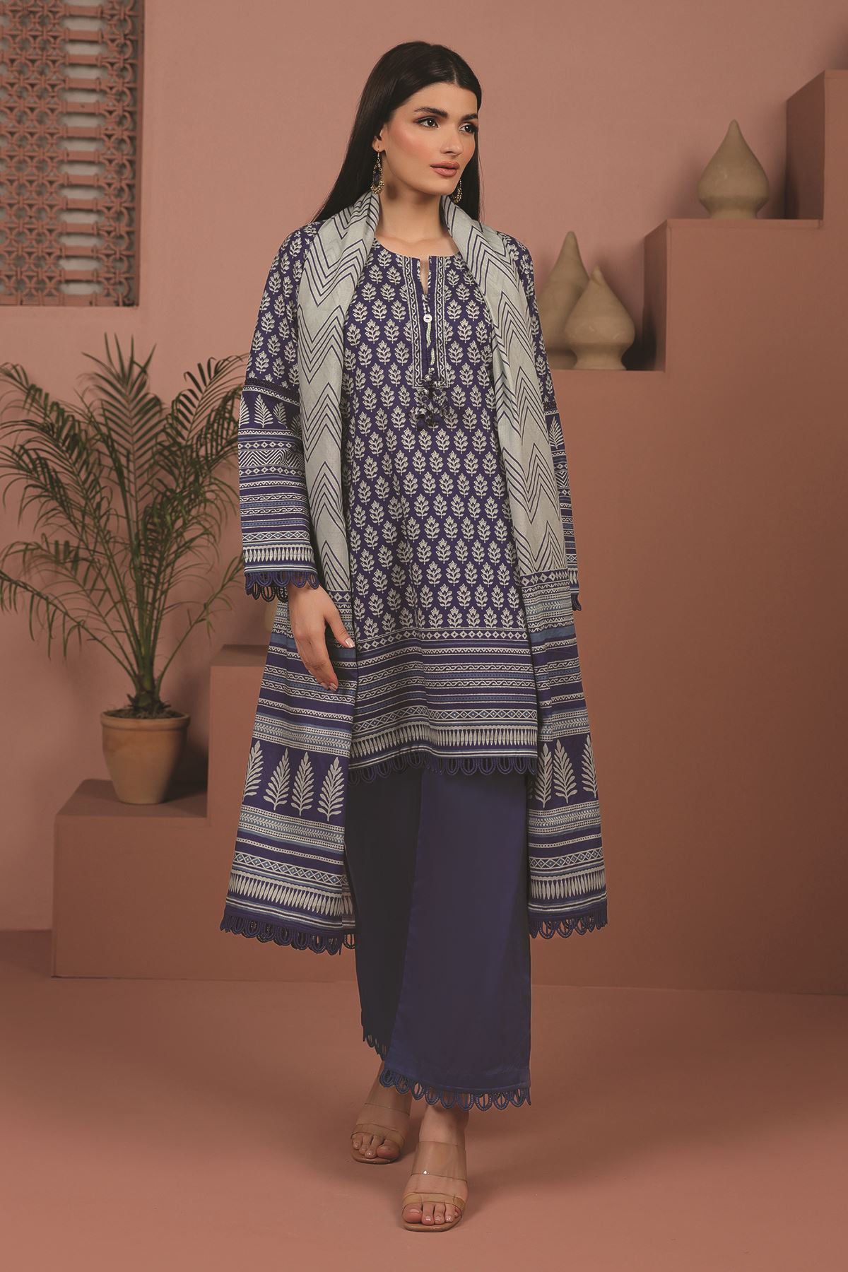 Khaadi Lawn Three Piece Suit KH-LWN-BLU01