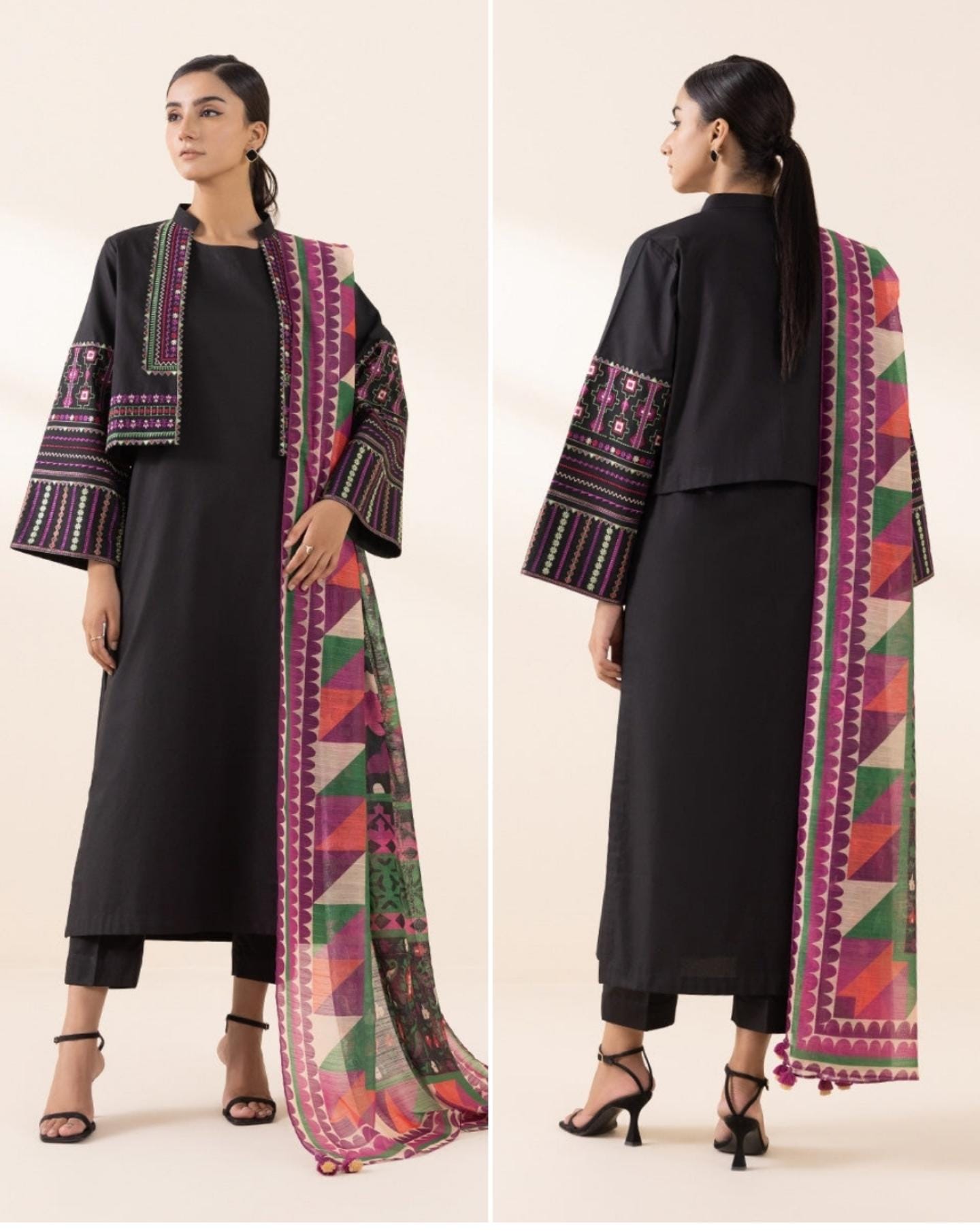 Sapphire Embroided Arabic Lawn Three Piece Suit SP-LWN-BLK010