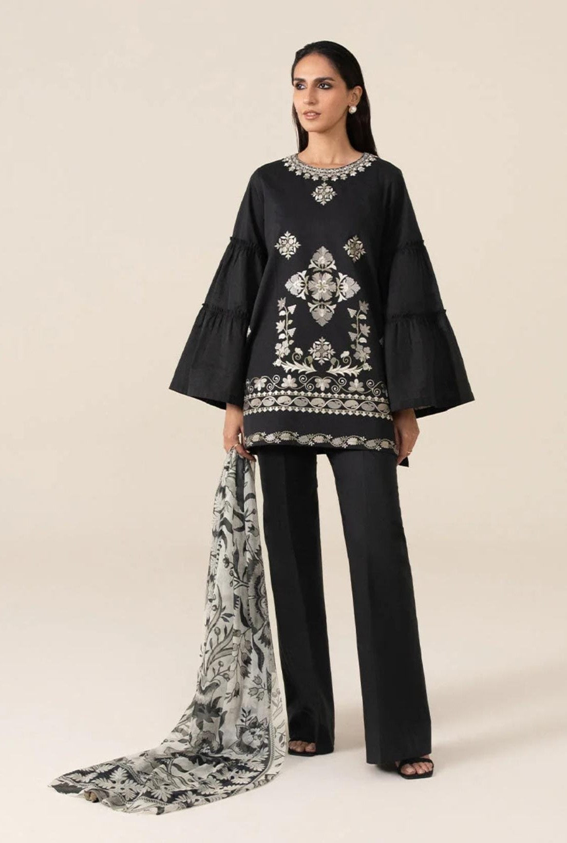 Sapphire Embroided cambric pakistani trouser kameez dupatta Traditional Clothing summer outfit eid collection