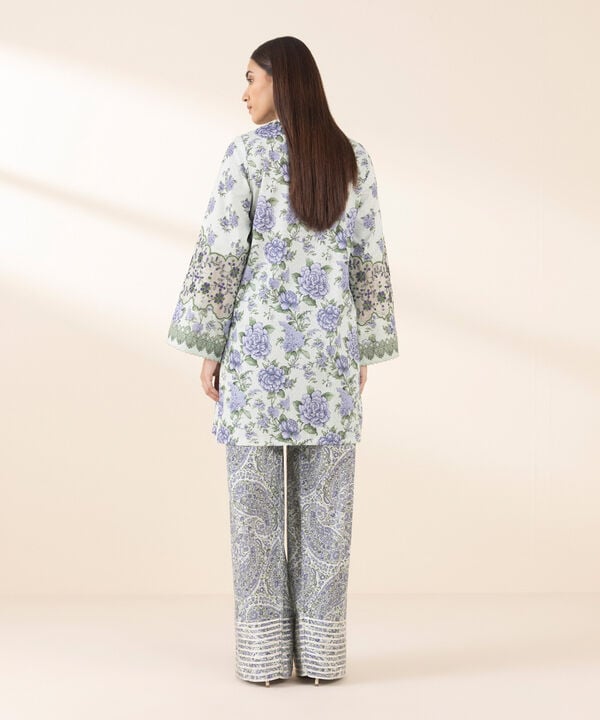 Sapphire Embroided Lawn Three Piece Suit With Farshi Shalwar SP-LWN-PRP06