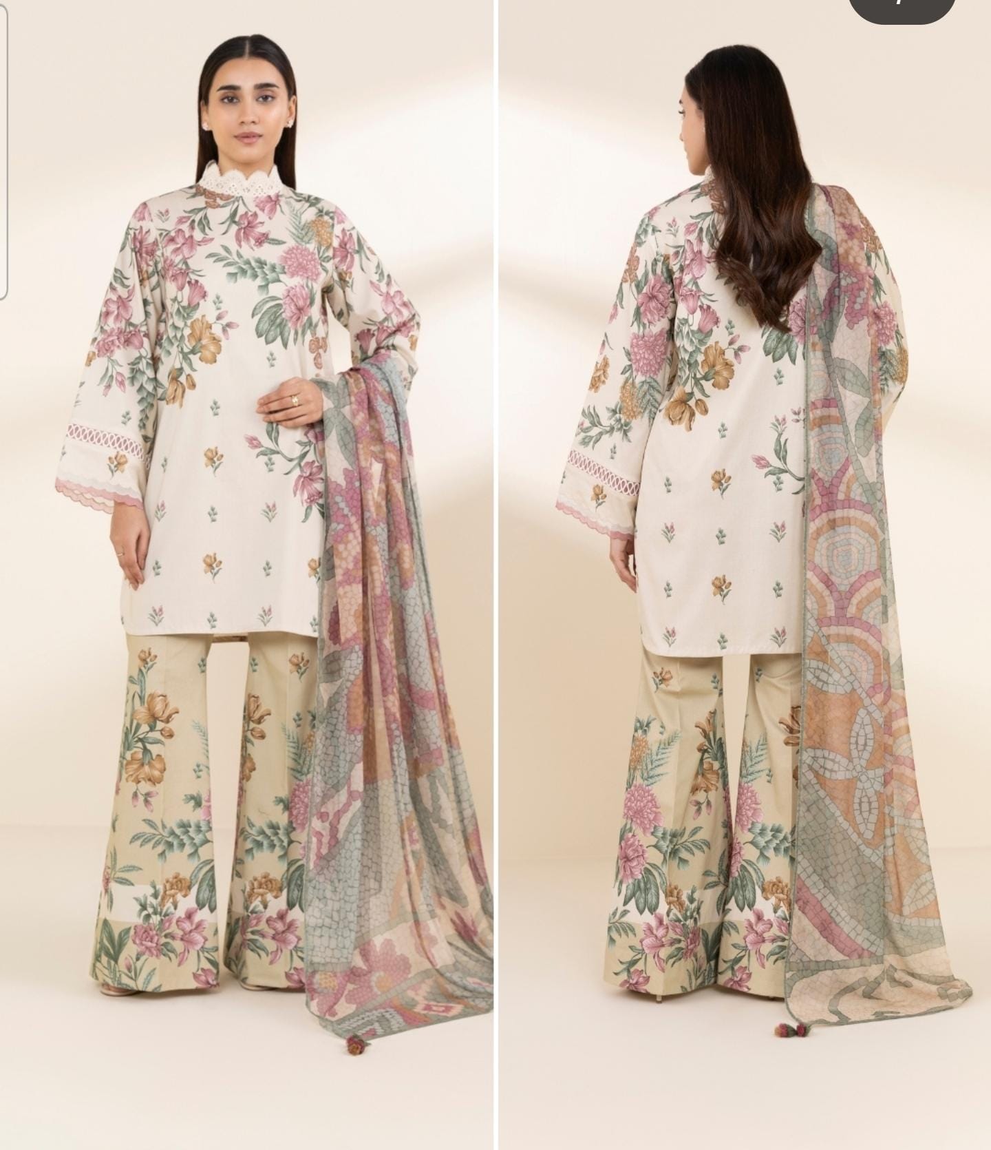 Sapphire Lawn Three Piece Suit SP-LWN-BR03