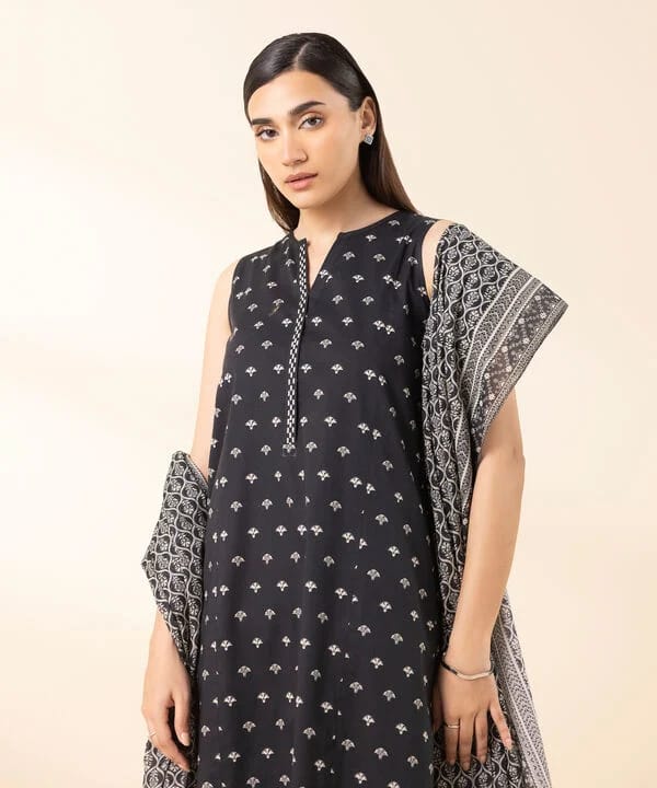 Sapphire Lawn Three Piece Suit SP-LWN-BLK013