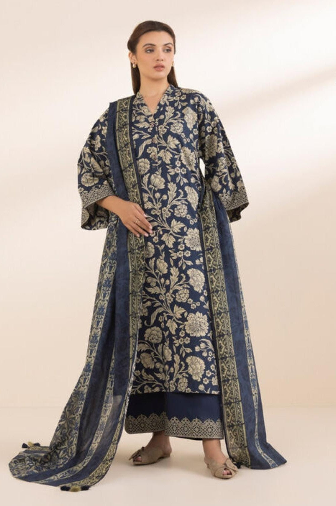 Sapphire Cotton Three Piece Suit SP-LWN-BLU03