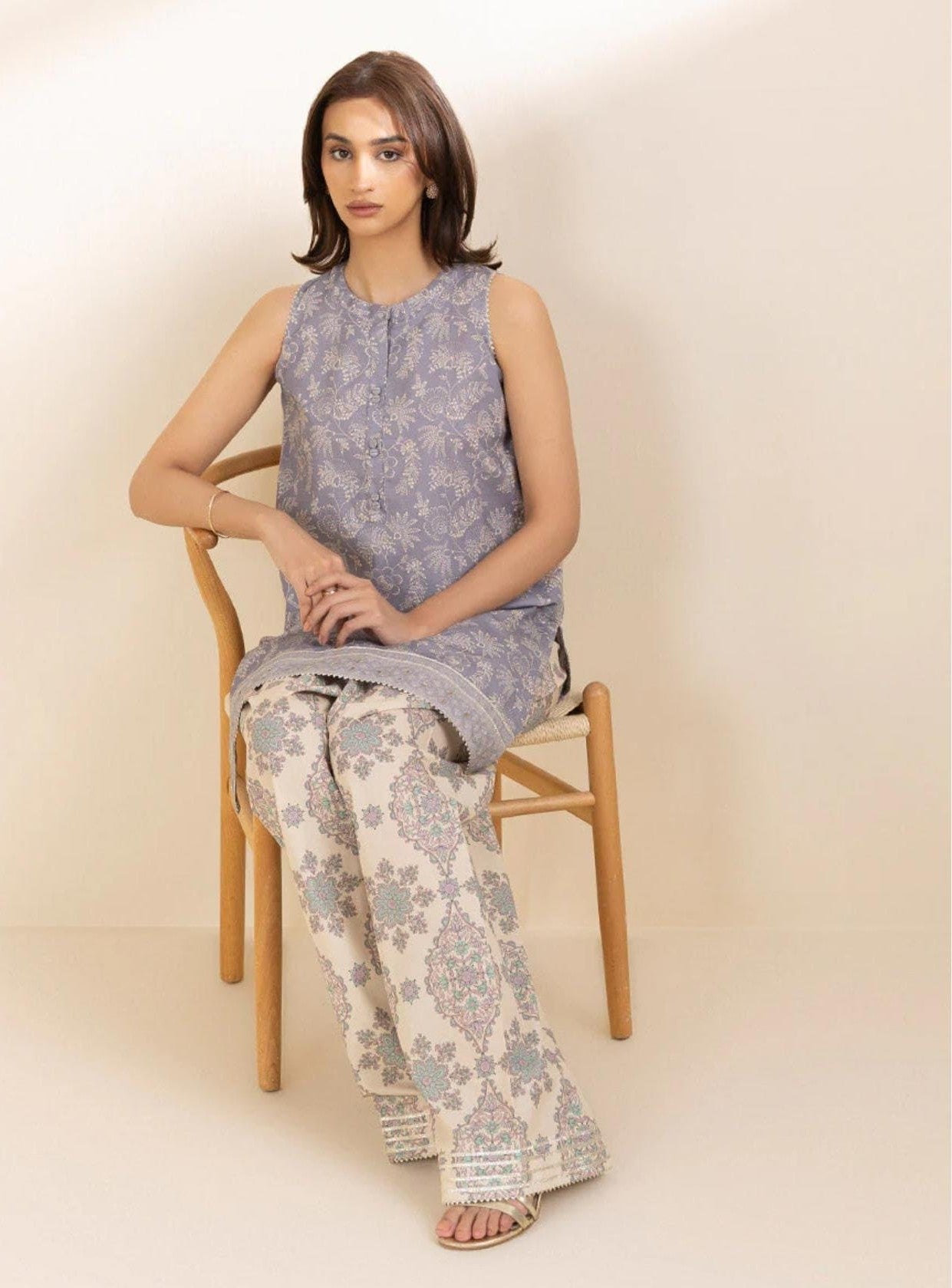 Sapphire Cotton Three Piece Suit SP-CT-PRP01