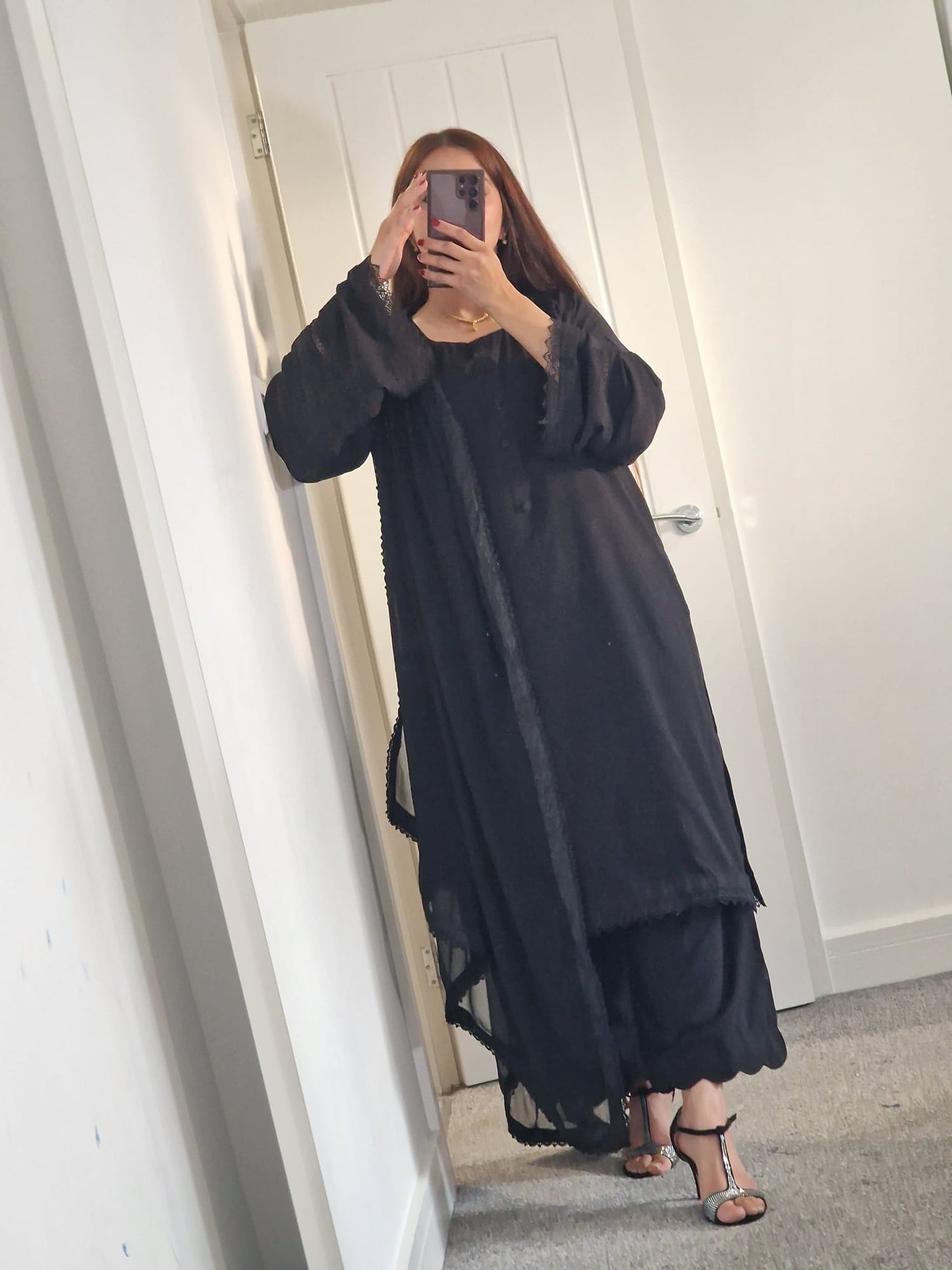 Uznau Linen Three Piece Suit UZ-LNN-BLK025
