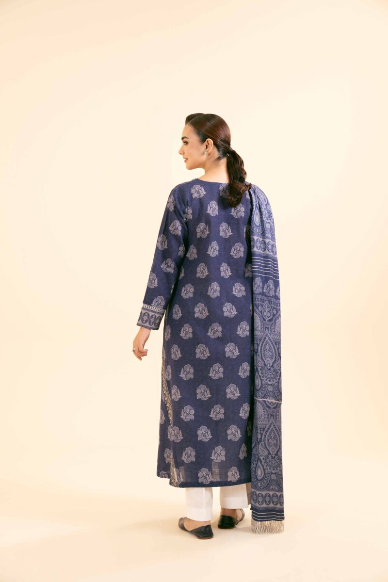 Nishaat Embroided Khaddar Three Piece Suit NS-KHD-BLU02