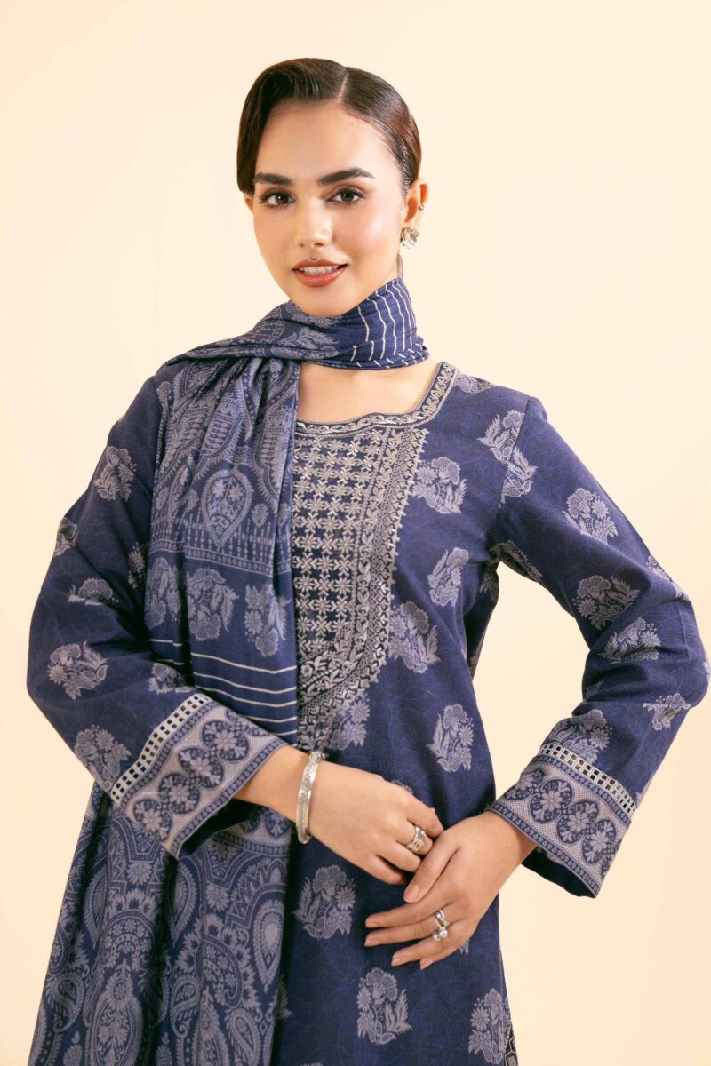 Nishaat Embroided Khaddar Three Piece Suit NS-KHD-BLU02