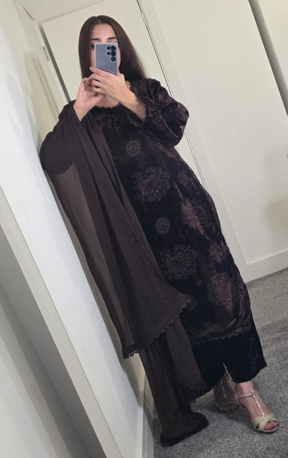 Uznau Palachi Three Piece Suit With Velvet Trouser UZ-PL-BR01