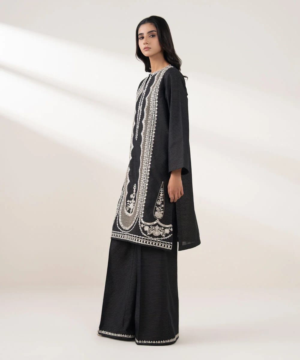 Sapphire Embroidered Khaddar Three Piece Suit SP-KHD-BLK010