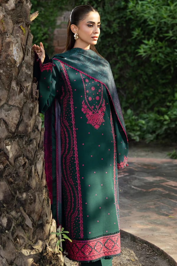 Uznau Embroidered Marina Three Piece Suit UZ-MR-GR05