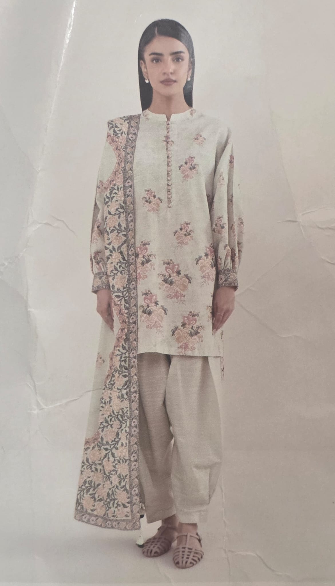 Sapphire Printed Cotton Three Piece Suit SP-CT-GR05