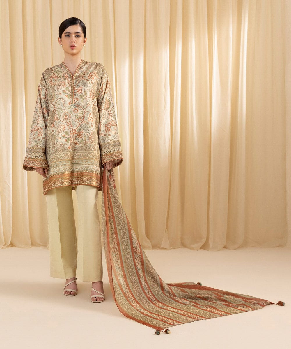 Sapphire Silk Three Piece Suit SP-SLK-BG01
