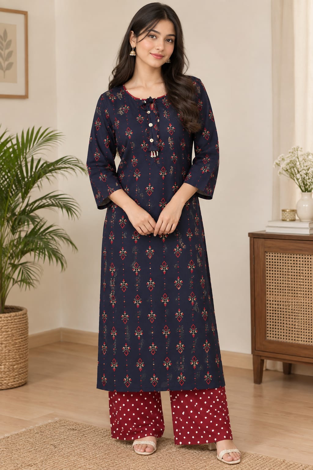 Uznau Linen Two Piece Co ord Set UZ-LNN-BLU024