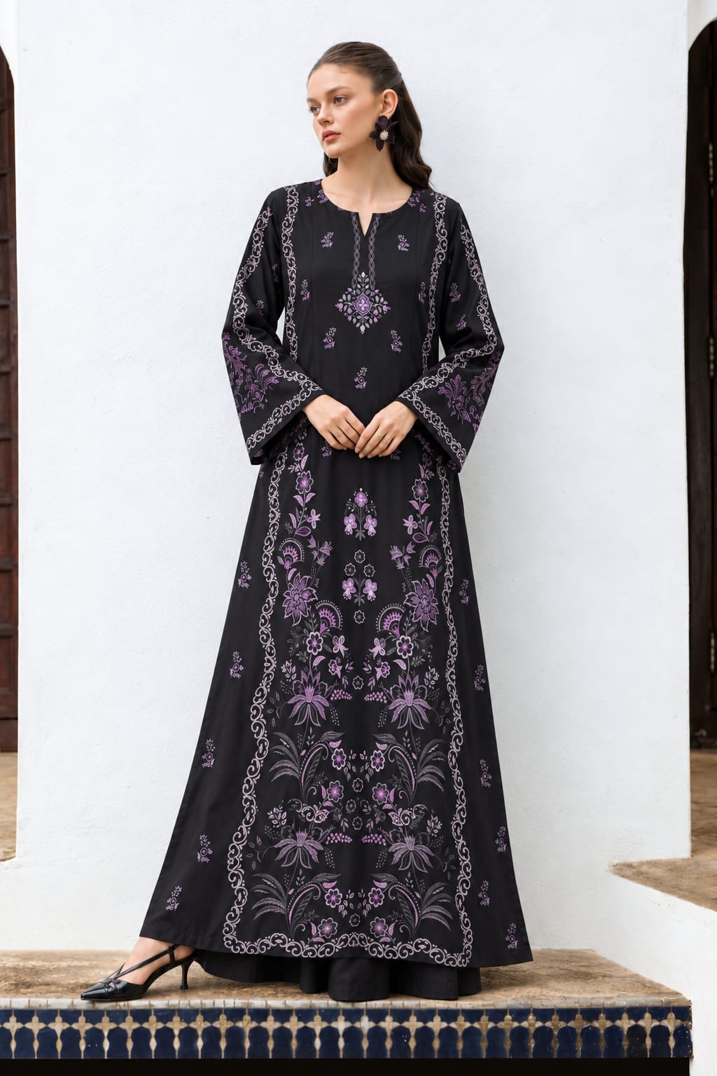 Uznau Marina Two Piece Kaftan UZ-MR-BLK024