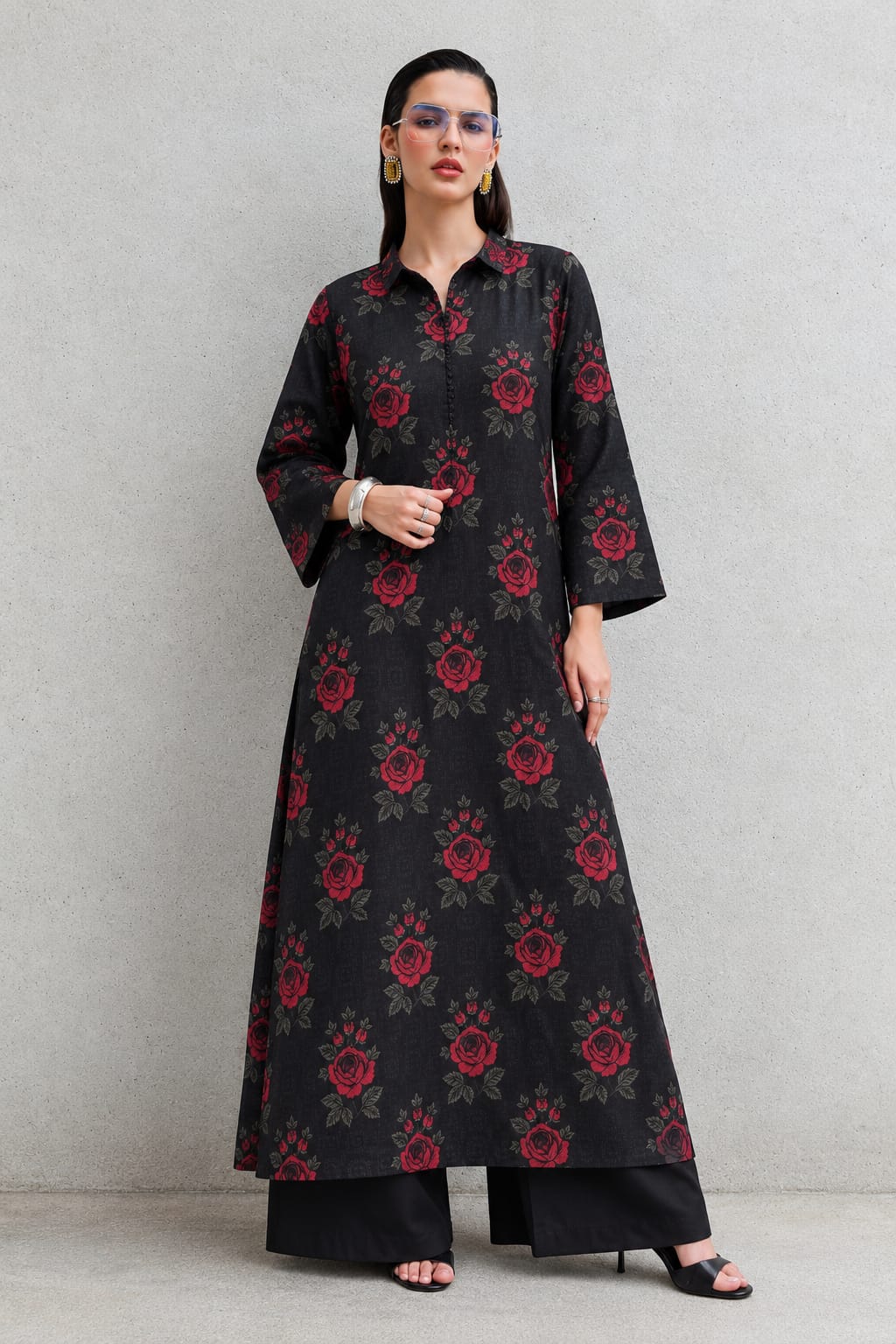 Uznau Marina Two Piece Kaftan UZ-MR-BLK025