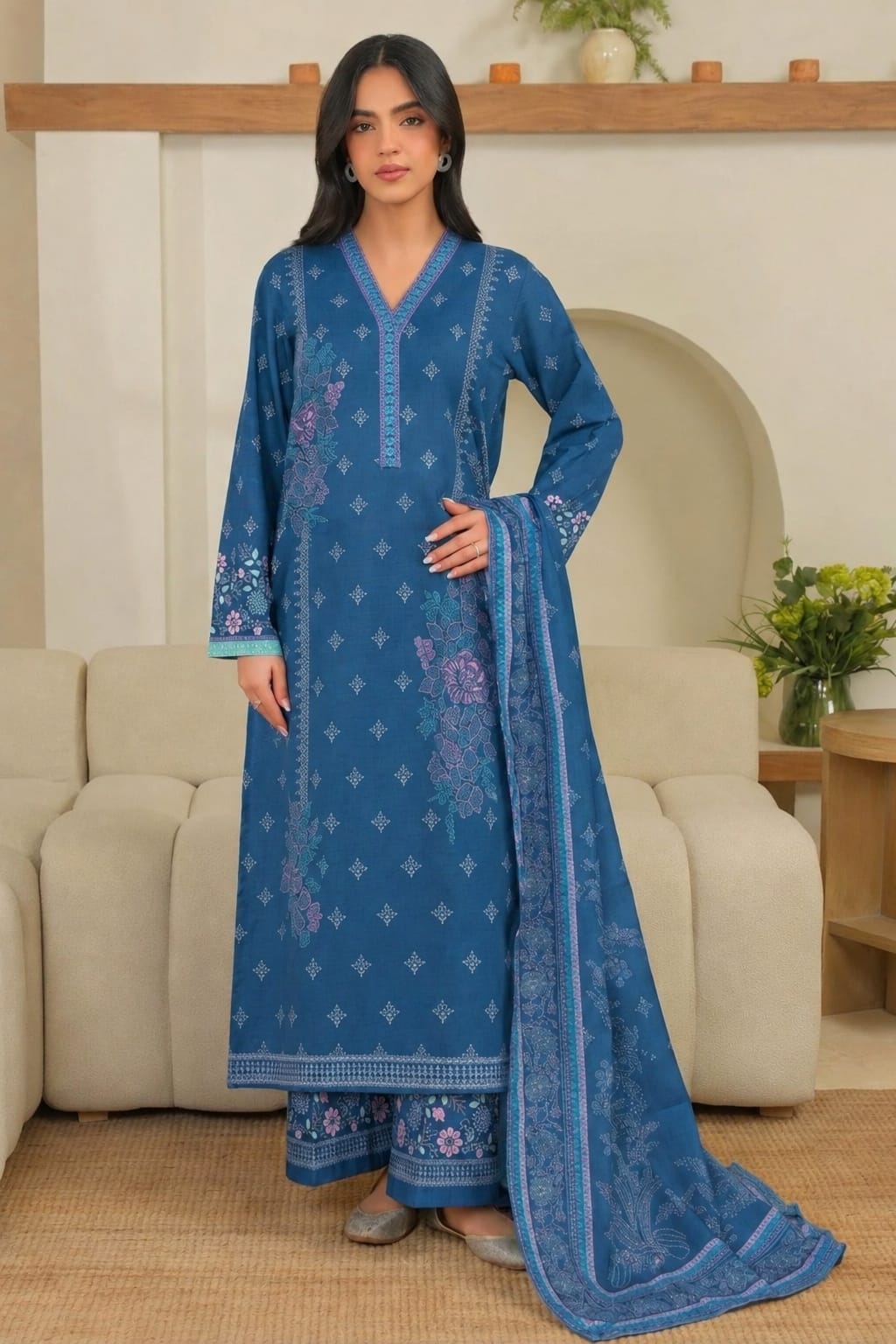 Limelight Khaddar Three Piece Suit LT-KHD-BLU01