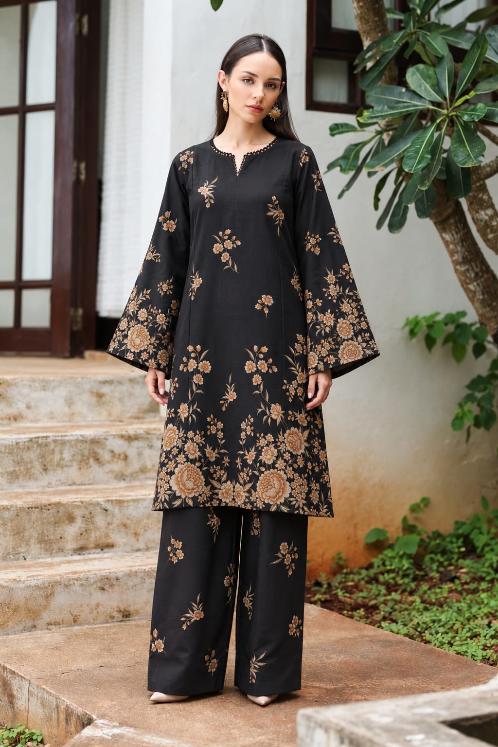 Uznau Marina Two Piece Co ord UZ-MR-BLK032