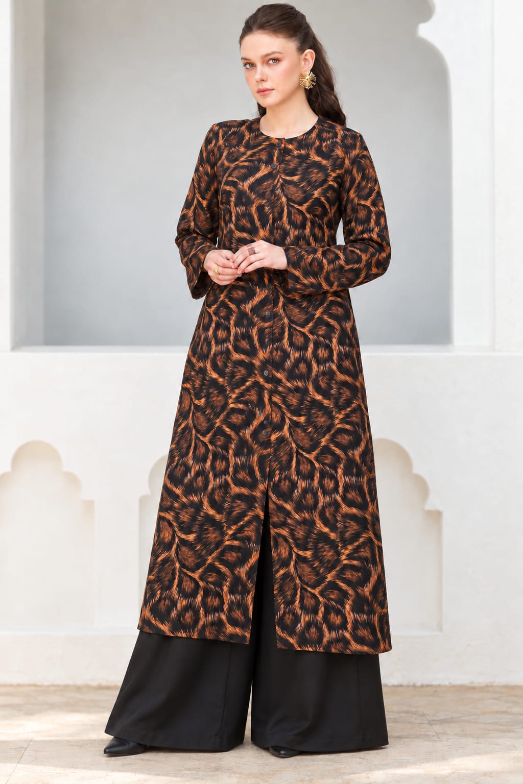 Uznau Winter Linen Two Piece Co ord Set UZ-LNN-BR037