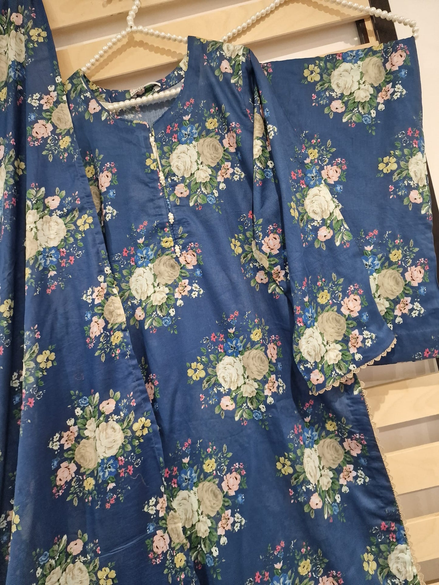 Uznau Summer Lawn Three Piece Suit UZ-LWN-BLU03