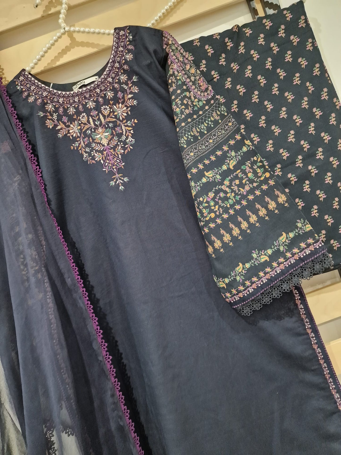 Sapphire Khaddar Three Piece Suit SP-KHD-BLU04